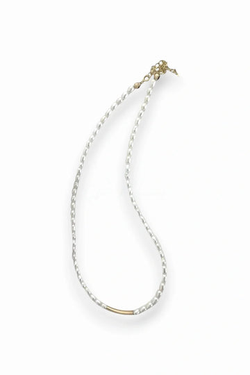 Cascade Mini Pearls and Gold Accent Necklace