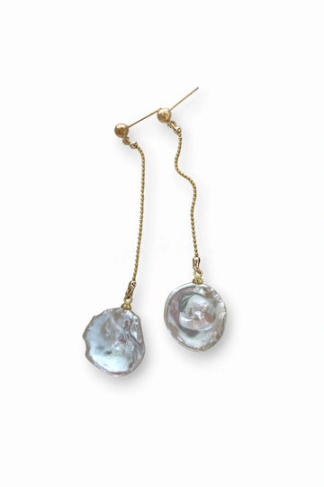 Dangle Flower Petal Pearl Earring