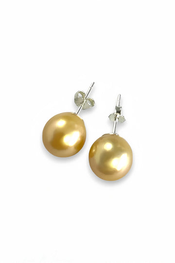 Golden Pearl Stud Earrings