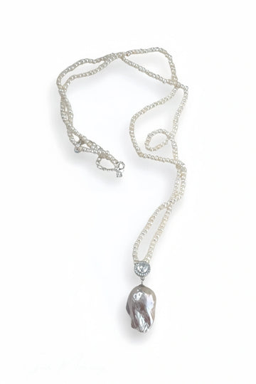 Diamond-Accent Baroque Pearl Necklace