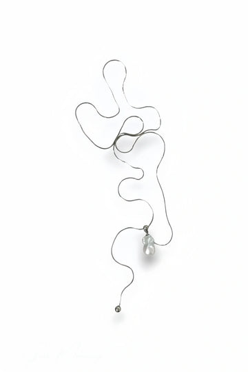 Extended Silver Chain Baroque Pearl Necklace