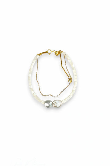 Seashell Double-Strand Bracelet Gold