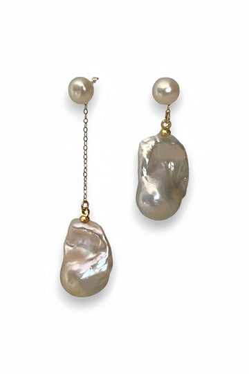 Asymmetrical Baroque Pearl Earrings